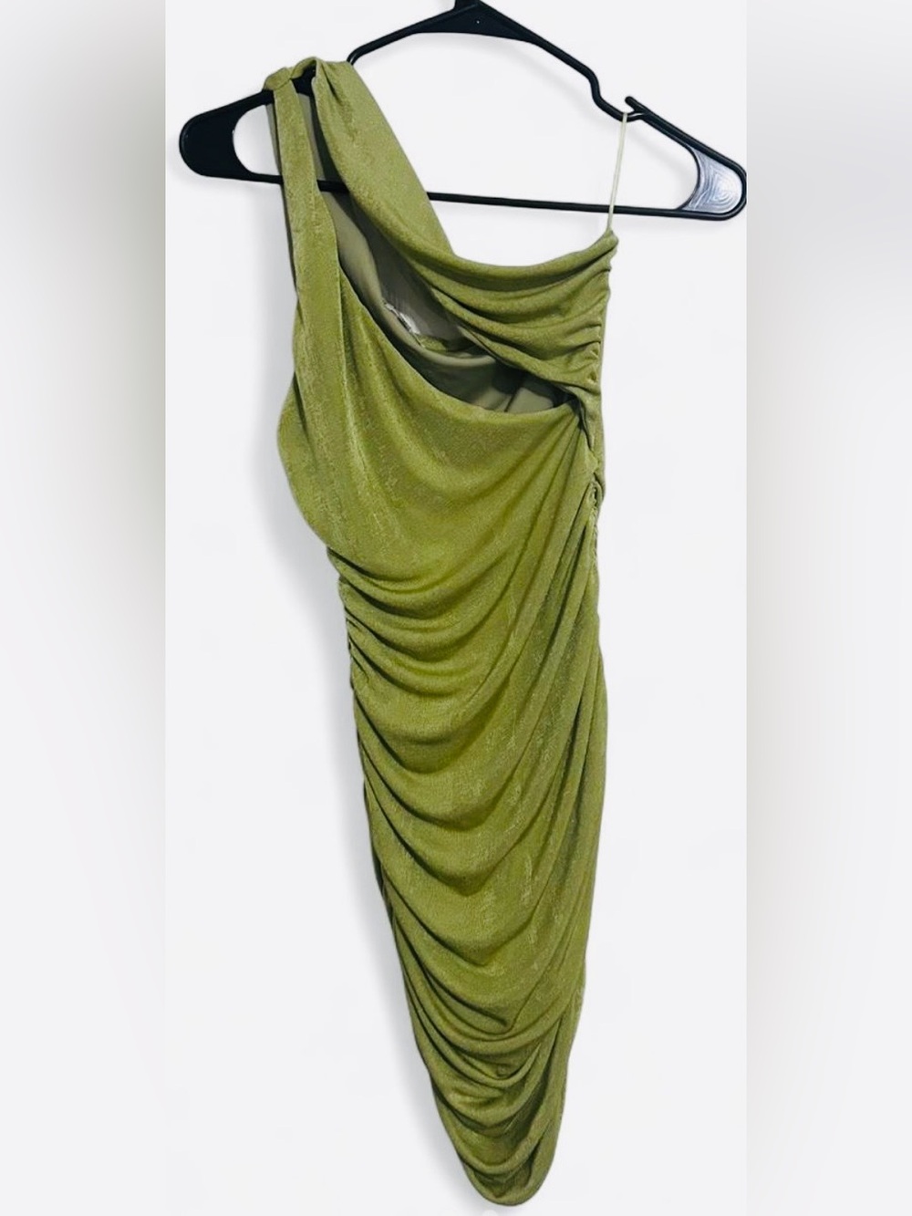 superdown Green One-Shoulder Ruched Mini Dress - Picture 2 of 5